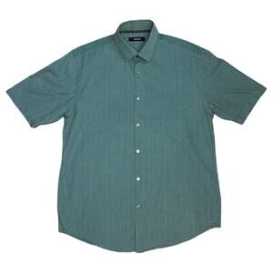 Alfani Men’s M Blue Plaid Button-Up Short Sleeve Casual Shirt
